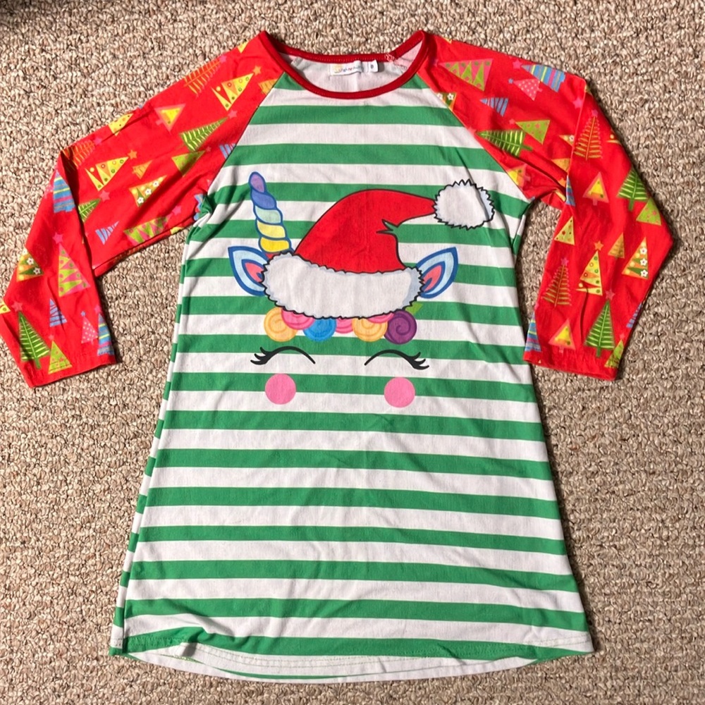 Girl’s nightgown unicorn Christmas